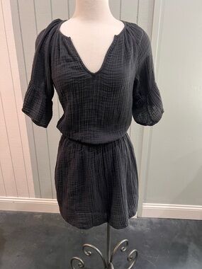 Michael Stars Black Gauze Short Dress